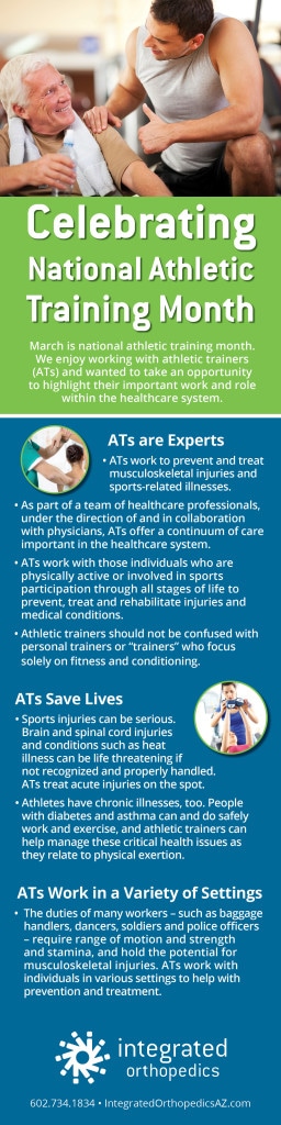 athletic trainers, sports medicine, national athletic trainer month, orthopedics, ATs in healthcare