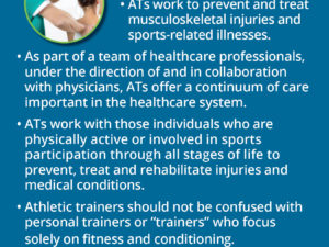 athletic trainers, sports medicine, national athletic trainer month, orthopedics, ATs in healthcare